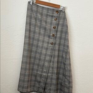 Anthropologie NWT XL Wrap Maxi Skirt Plaid